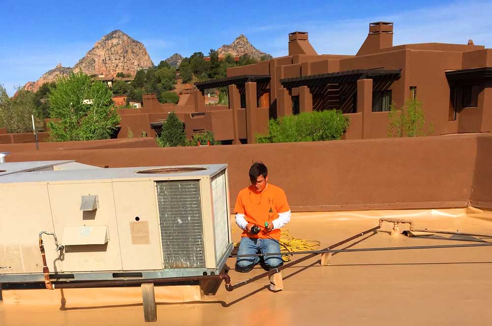 A roof repair job by hahn roofing in Sedona AZ