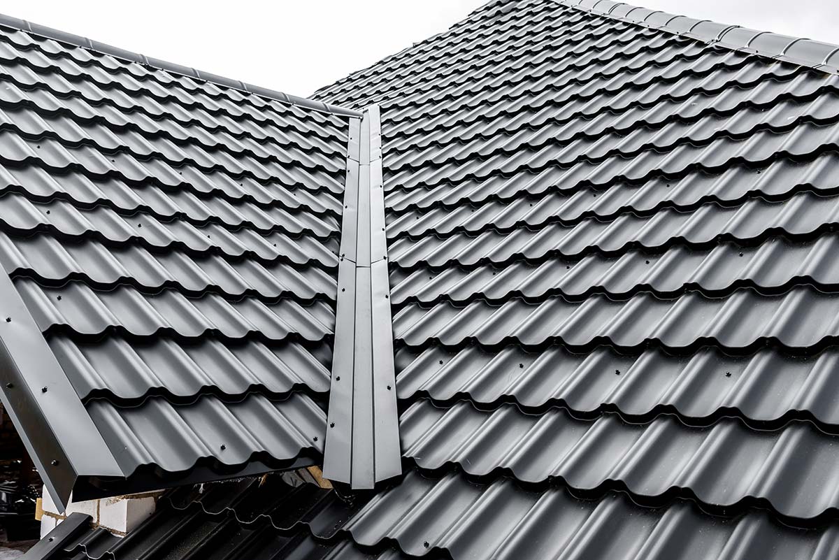 An example of metal shingles or tiles - a sustainable and long-lasting choice among roofing materials