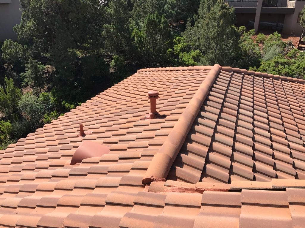 An example of a roofing job performed by Hahn Roofing in Sedona, AZ, as an example of why roof inspections are vital.