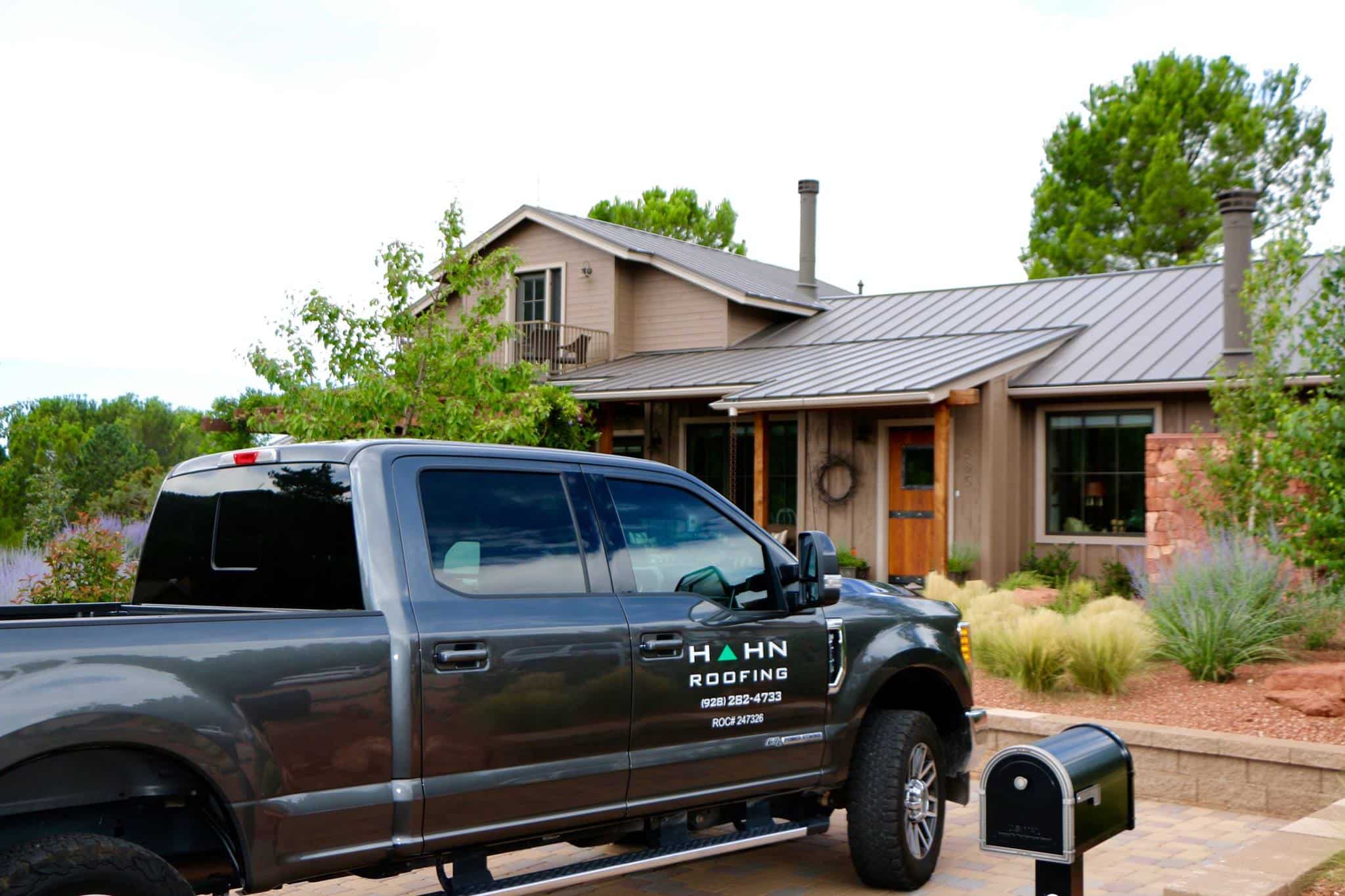 Hanhn Roofing at a metal roof installation site