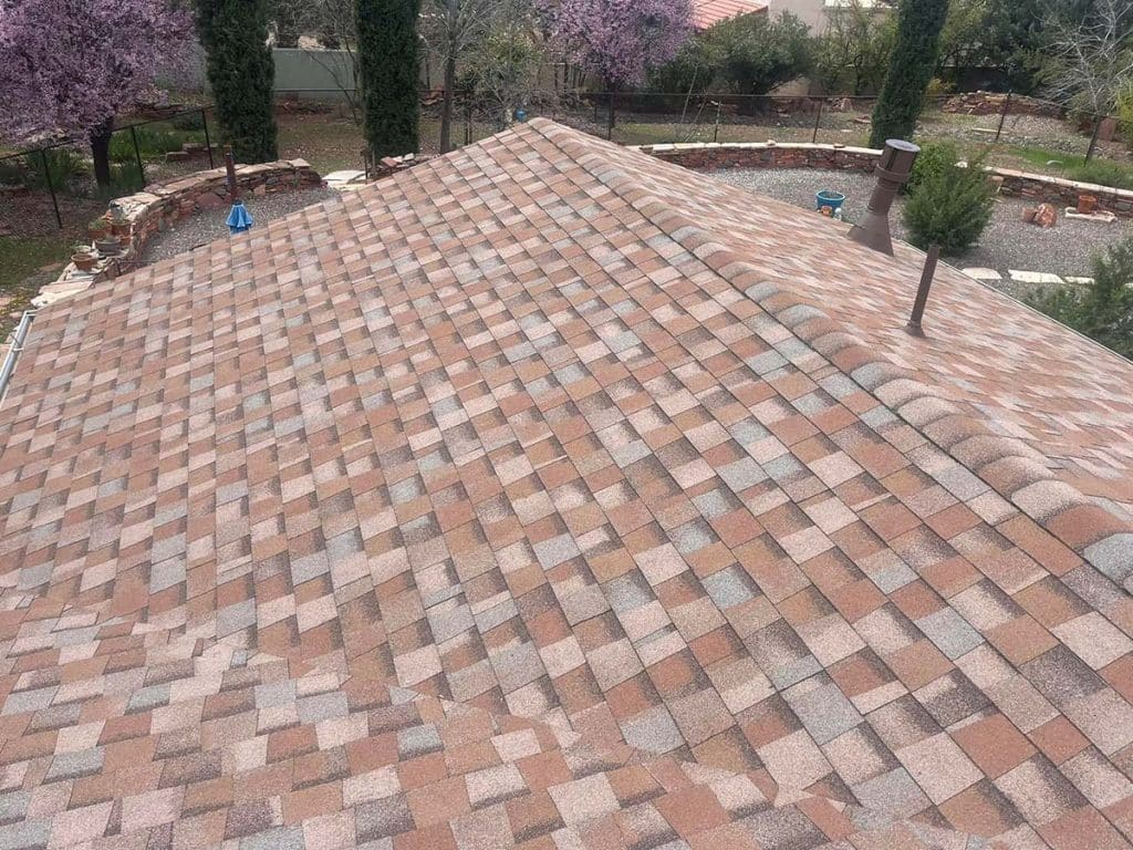 An example of a classic shingle roof installation in Camp Verde Arizona