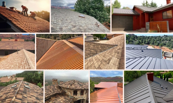 An example of the types of roofs and roofing materials available for Prescott Valley homeowners and businesses